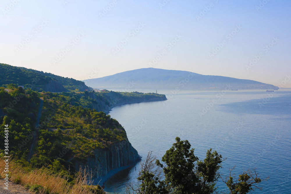 beautiful summer landscape cointainting mountains and sea