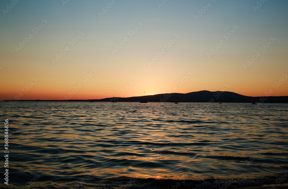 marine summer sunset at the sea