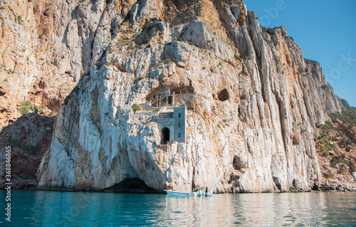 view of the Porto Flavia mine located in Nebida in southern Sardinia