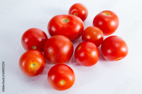 Bunch of cherry tomatoes on the table