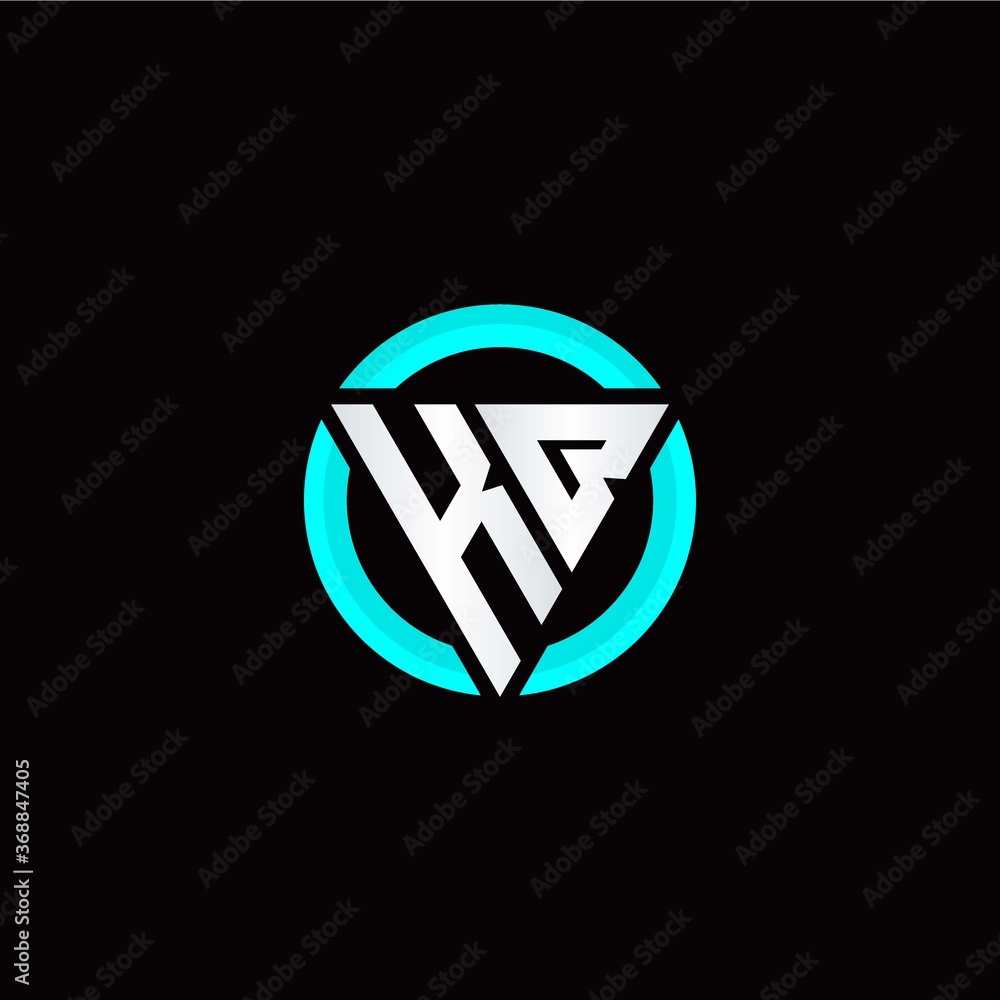 K B initial logo modern triangle with circle K B initial logo modern triangle with circle