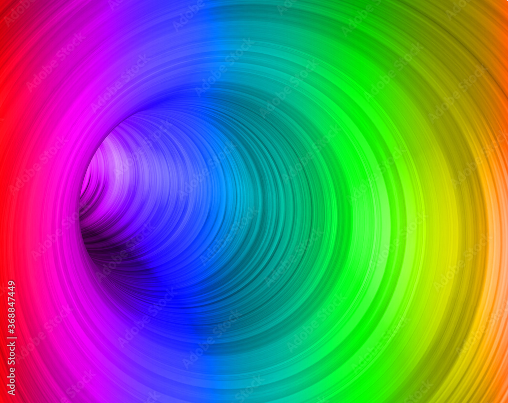 rainbow cosmic spiral tunnel or tube