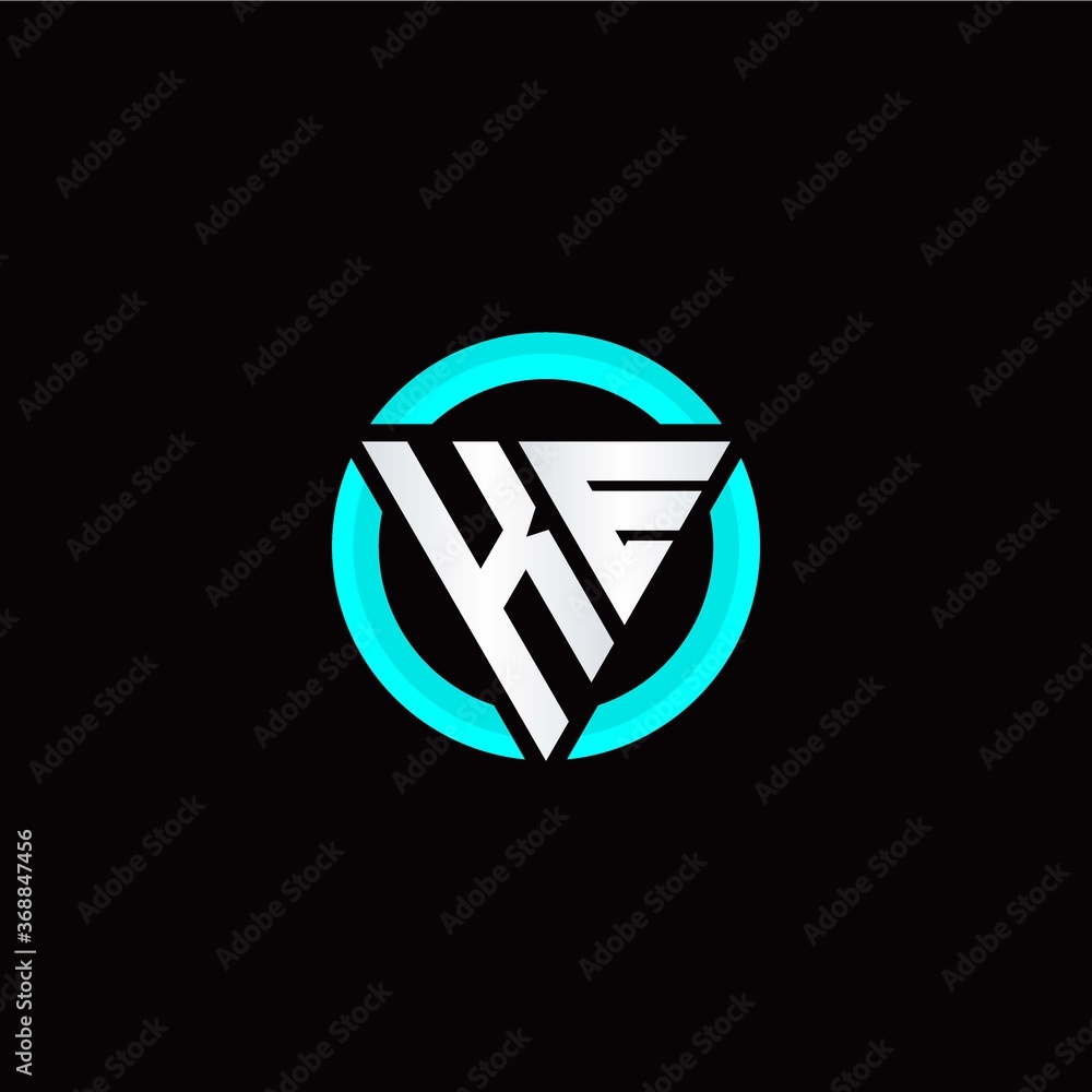 K E initial logo modern triangle with circle K E initial logo modern triangle with circle