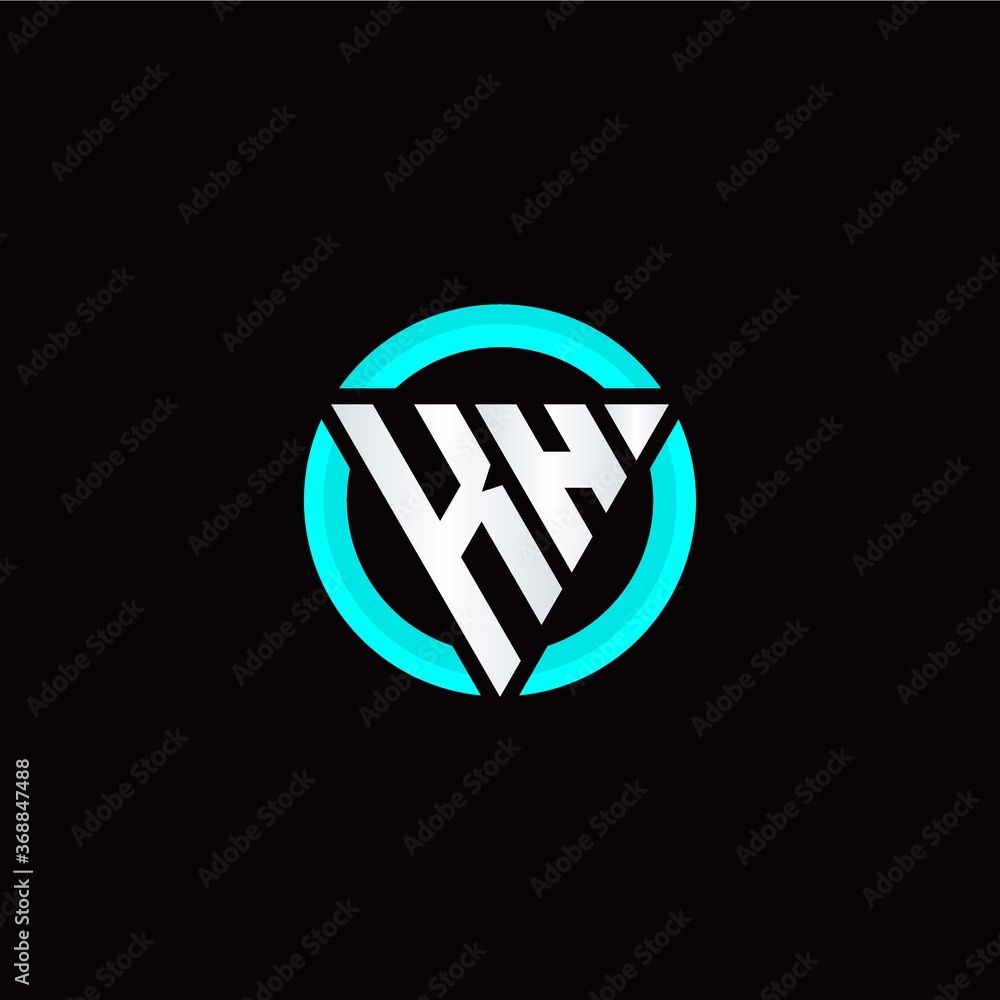 K H initial logo modern triangle with circle K H initial logo modern triangle with circle