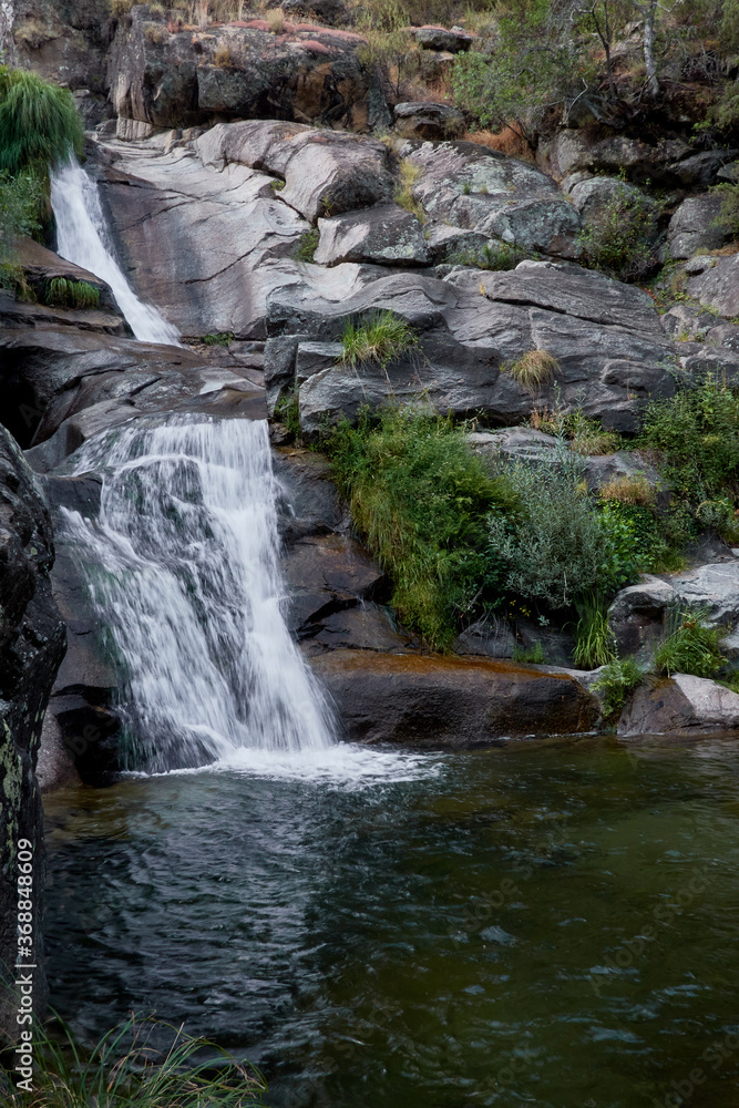 A waterfall in the Arbillas river. Sierra de Gredos. Ávila. Castilla y León. Spain  