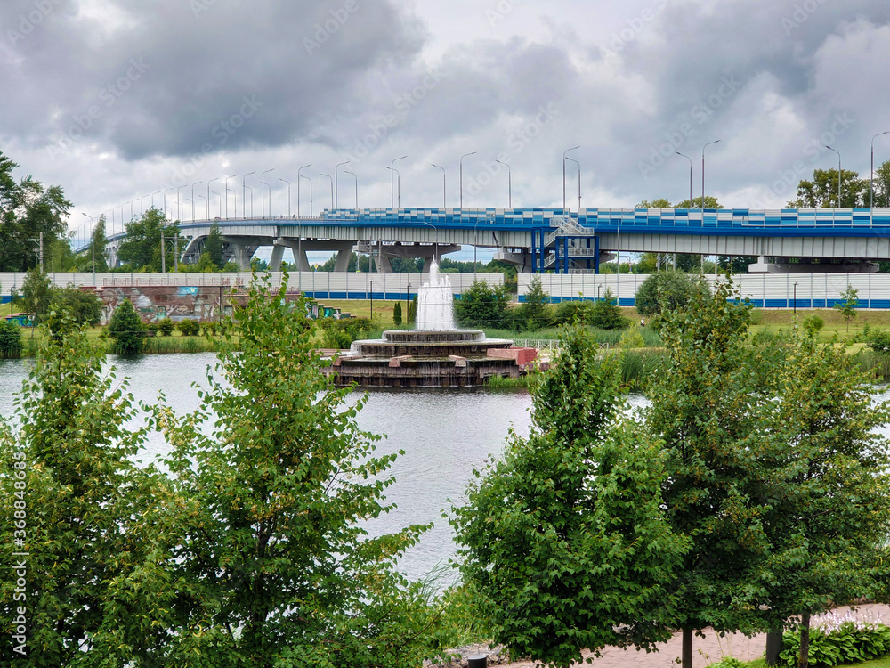bridge over the river, city Dubna