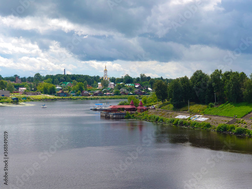 view of the river volga, city kimry