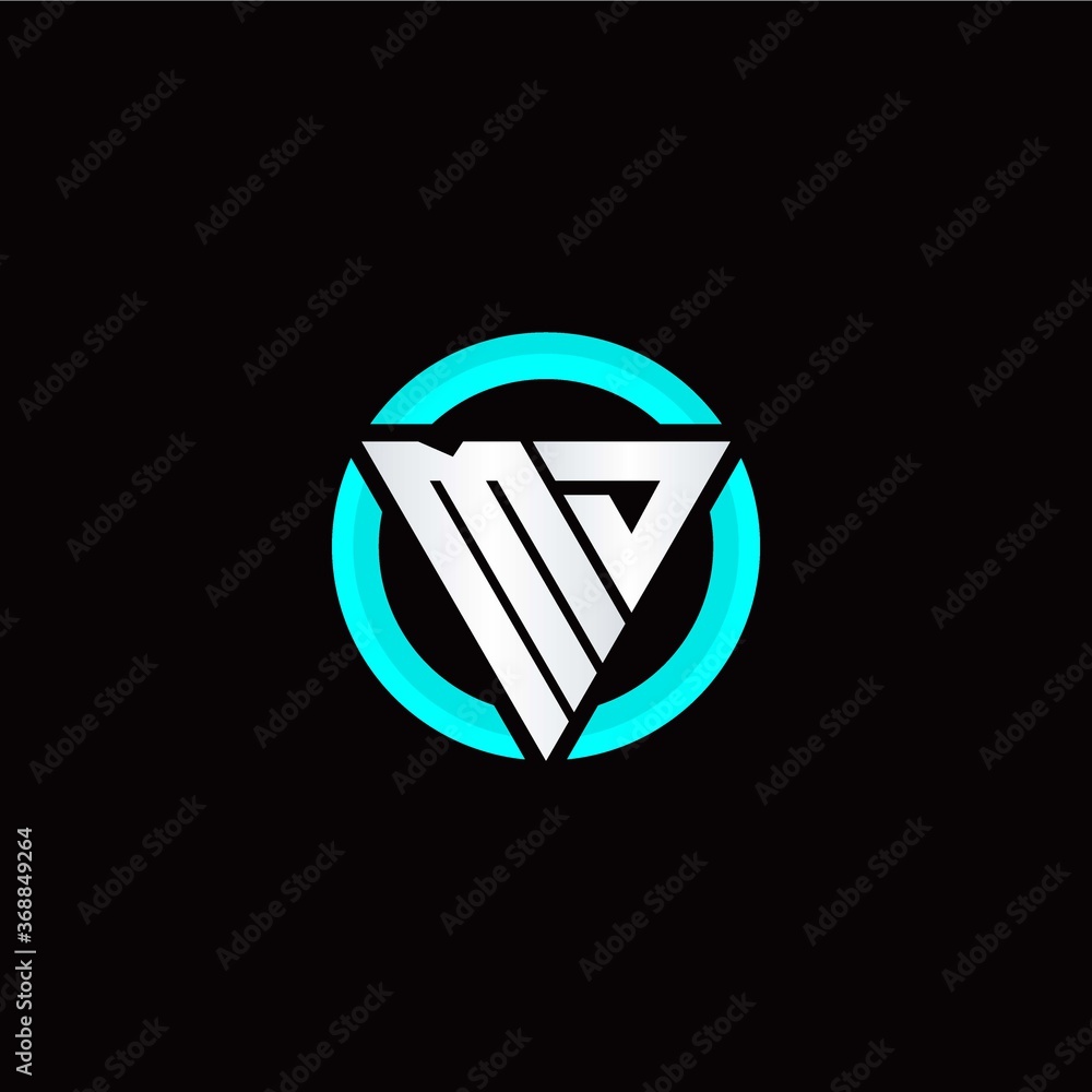 M D initial logo modern triangle with circle M D initial logo modern triangle with circle