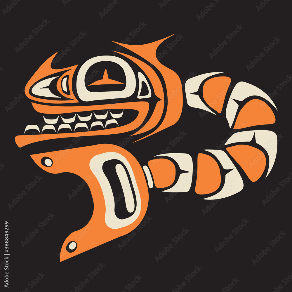 crazy shrimp - indigenous tribal style design crazy shrimp - indigenous tribal style design
