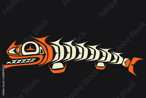 angry fish -  - aboriginal art stylization