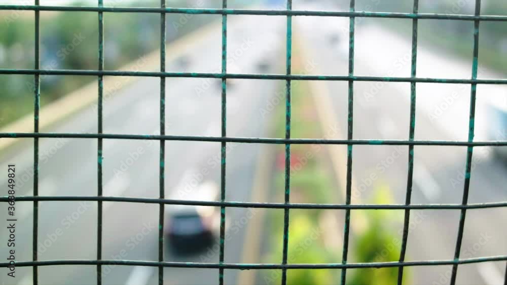 road safety wire fence with background blur road safety wire fence with background blur