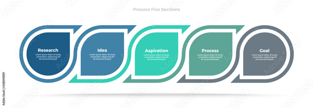 Business infographic. Banner with 5 steps, options. Vector template. Business infographic. Banner with 5 steps, options. Vector template.