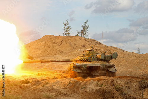 The main battle tank of the Russian army T-72.The main battle tank of the Russian army T-72. The legendary Russian Soviet tank T-72.