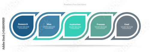 Business infographic. Banner with 5 steps, options. Vector template.