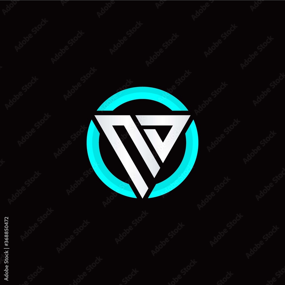 N D initial logo modern triangle with circle N D initial logo modern triangle with circle