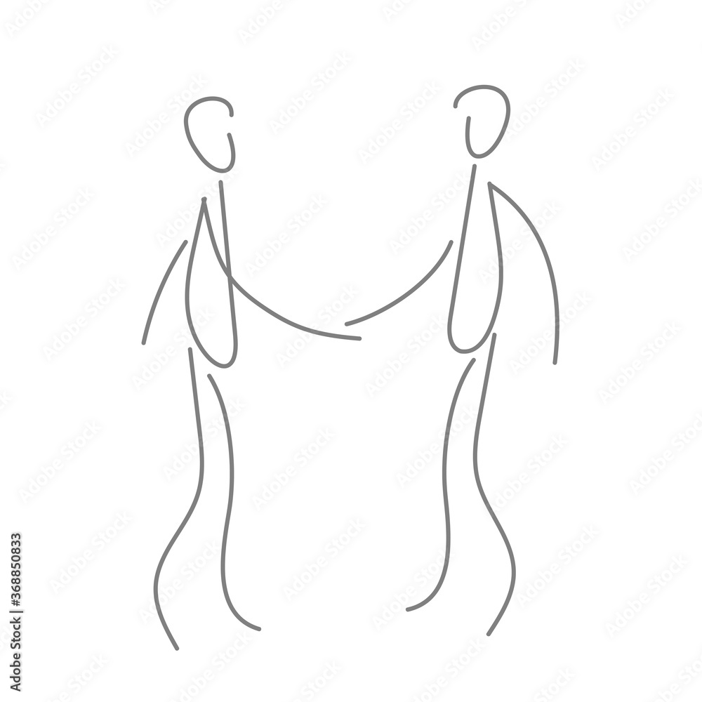 .two people handshake - simple sketch illustration .two people handshake - simple sketch illustration