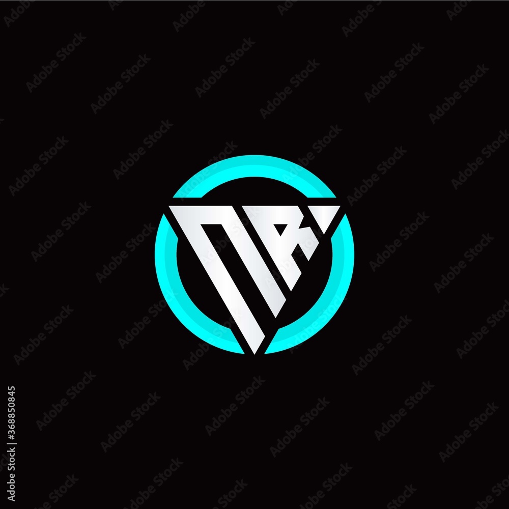 N R initial logo modern triangle with circle N R initial logo modern triangle with circle