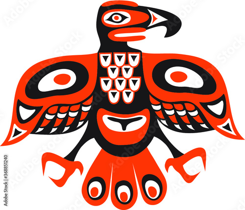 totem bird - indigenous art stylization 
