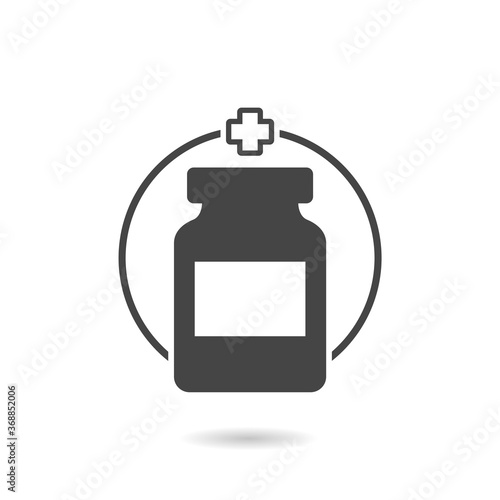 Medicine bottle icon with shadow
