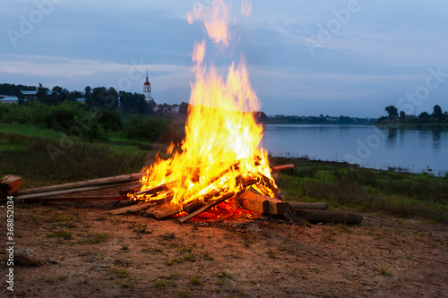 Bonfire by the river