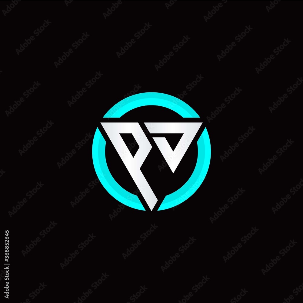 P D initial logo modern triangle with circle P D initial logo modern triangle with circle