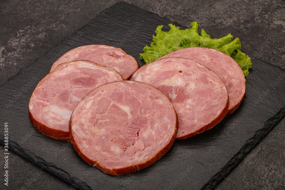 Slices of pork meat ham Slices of pork meat ham