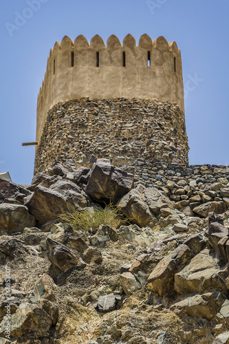 Al Bidyah Mosque is oldest worship and heritage complex (1446) in United Arab Emirates and is popular place for residents and tourists. Al Bidyah is approximately 50 km north from Fujairah city. photo