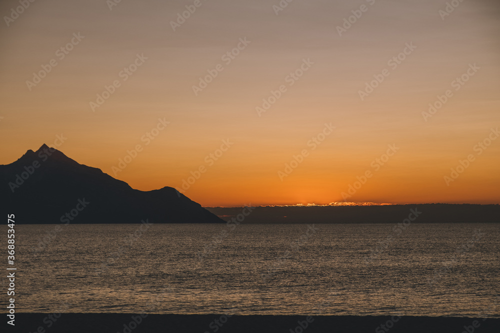 Peaceful sunrise at the sea