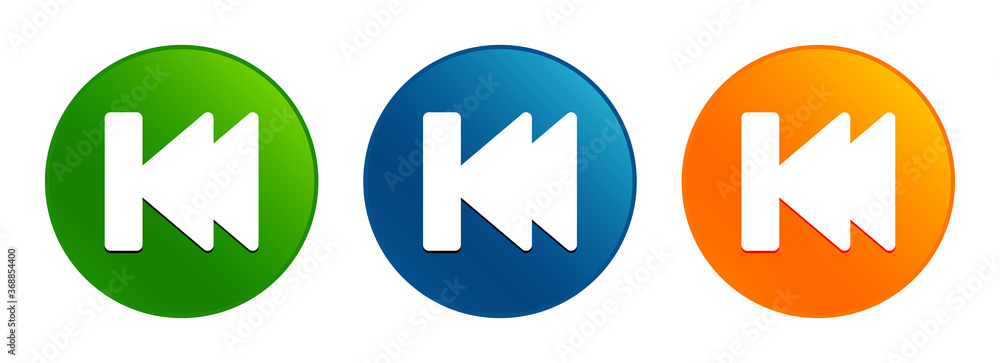 Previous track playlist icon liquid design round button set illustration Previous track playlist icon liquid design round button set illustration