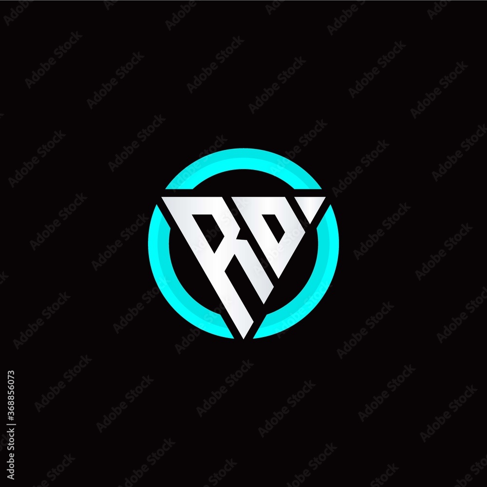 R O initial logo modern triangle with circle R O initial logo modern triangle with circle