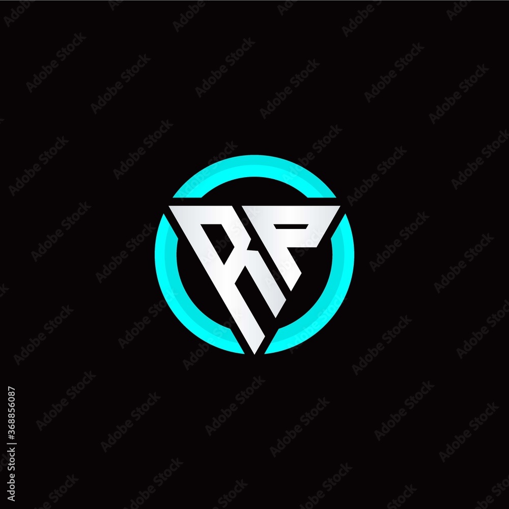 R P initial logo modern triangle with circle R P initial logo modern triangle with circle