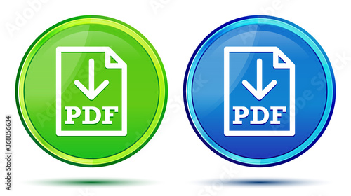 PDF document download icon creative natural round button set illustration