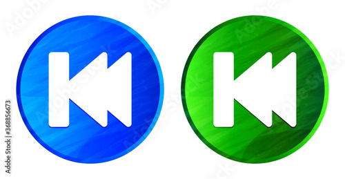Free Download Previous track playlist icon grunge texture round button set illustration - GFXLoad
