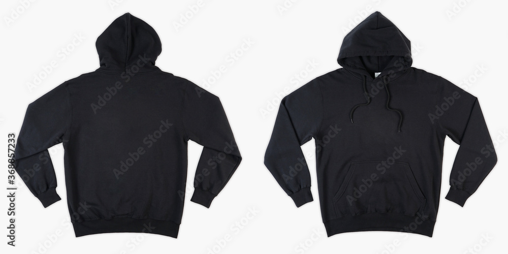 Blank black male hooded sweatshirt long sleeve with clipping path, mens ...