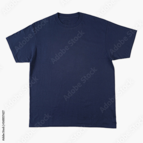 Blank blue shirt mock up template, front view, isolated on white background, plain t-shirt mockup. Tee sweater sweatshirt design presentation for print.