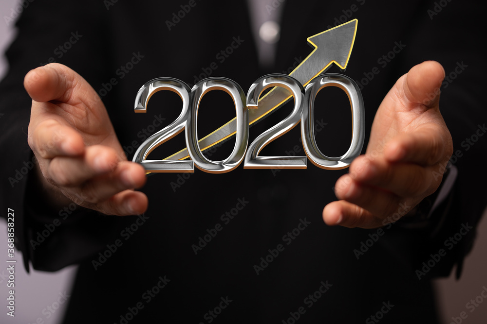 business year 2020 up goals and success illustration business year 2020 up goals and success illustration