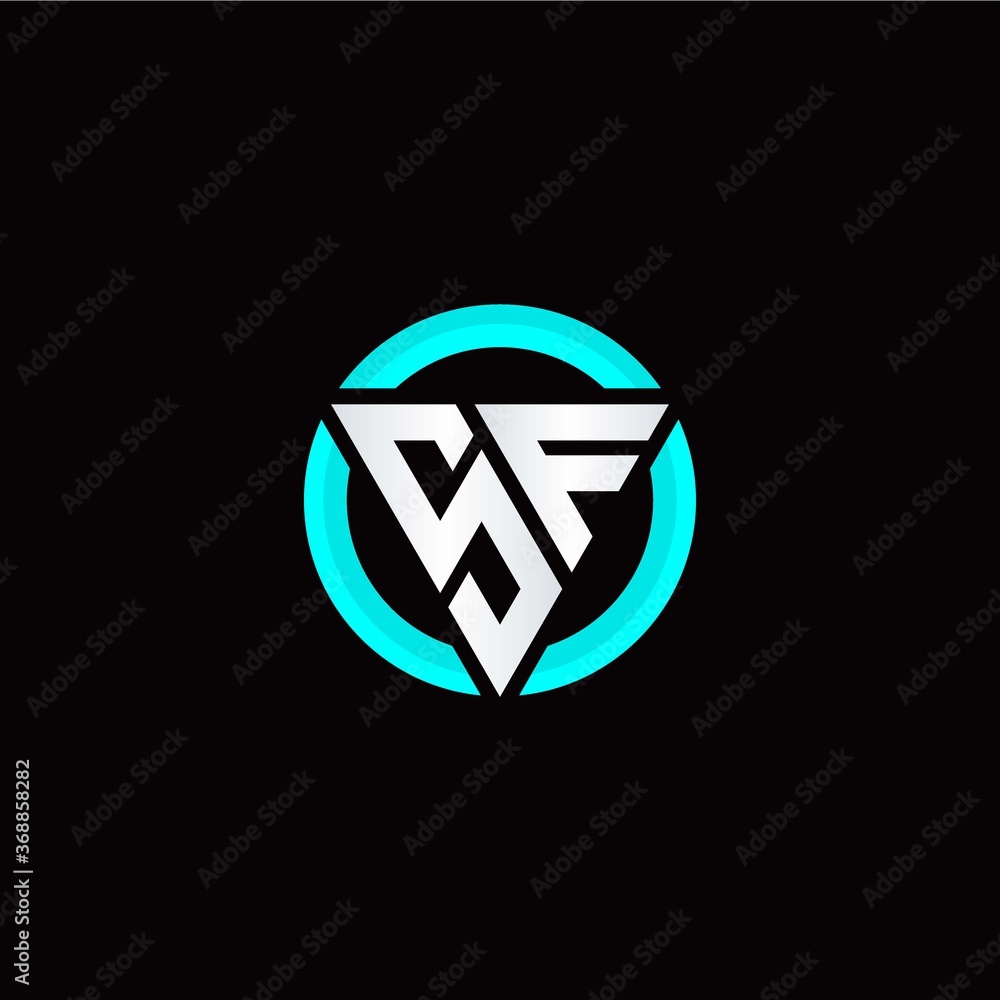 S F initial logo modern triangle with circle S F initial logo modern triangle with circle