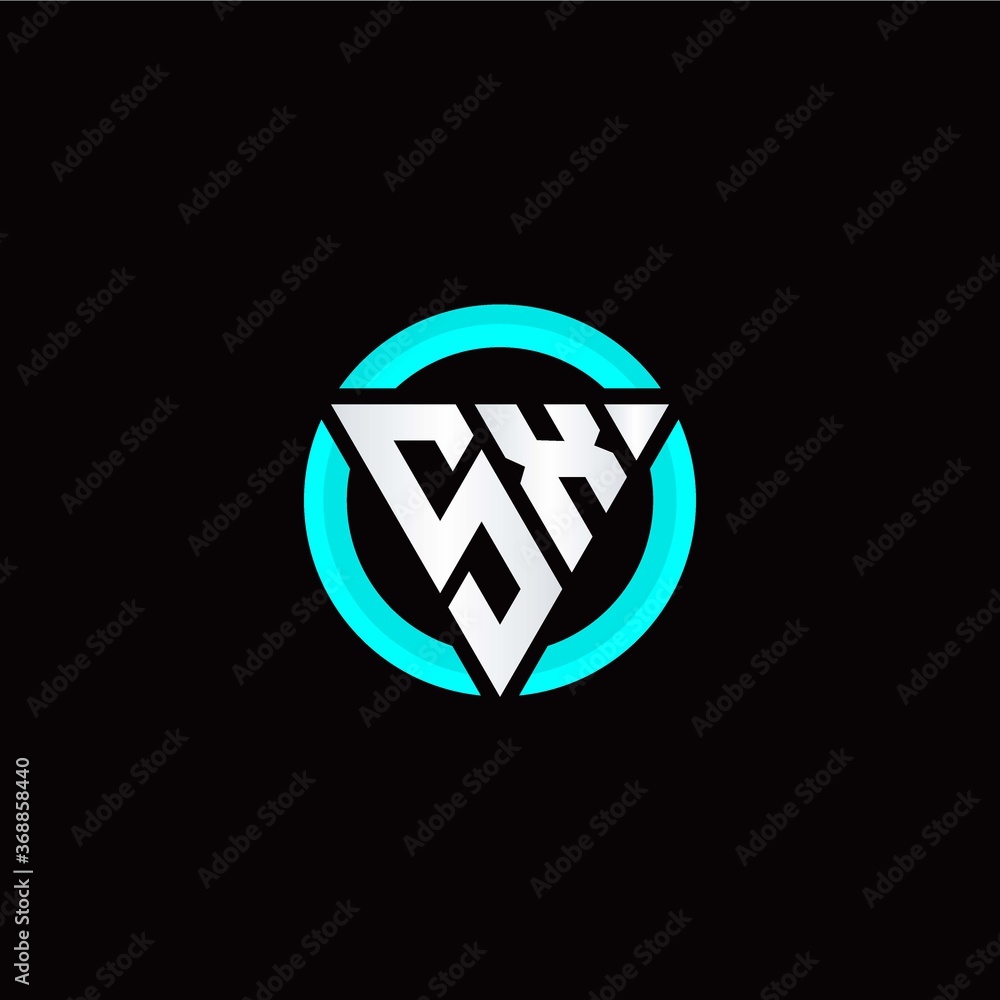 S X initial logo modern triangle with circle S X initial logo modern triangle with circle