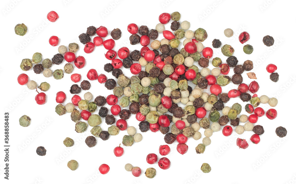 A mixture of peppers isolated on white background A mixture of peppers isolated on white background
