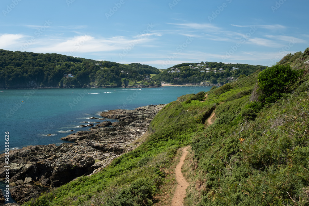 South Devon Coastal Footpath at the entrance to the Salcombe Estuary, South Devon, UK