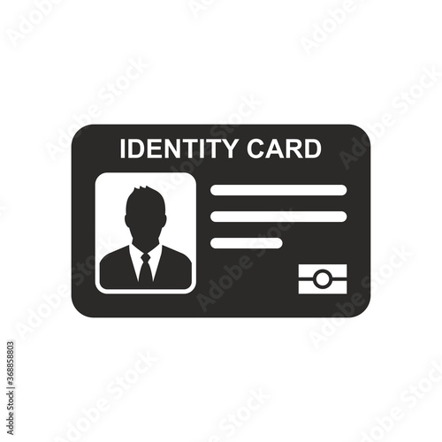 ID card, Identity card icon. Vector icon isolated on white background.