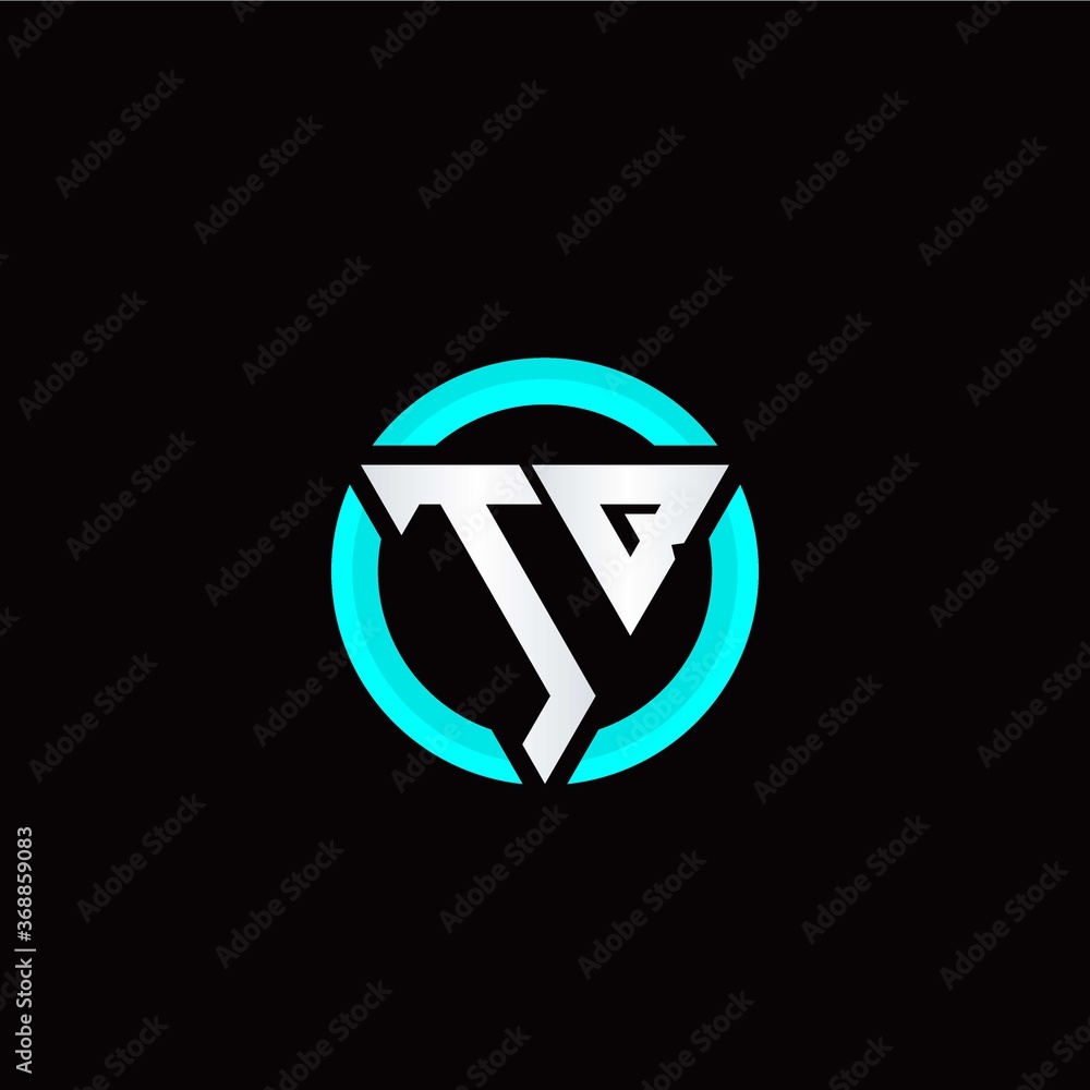 T B initial logo modern triangle with circle T B initial logo modern triangle with circle