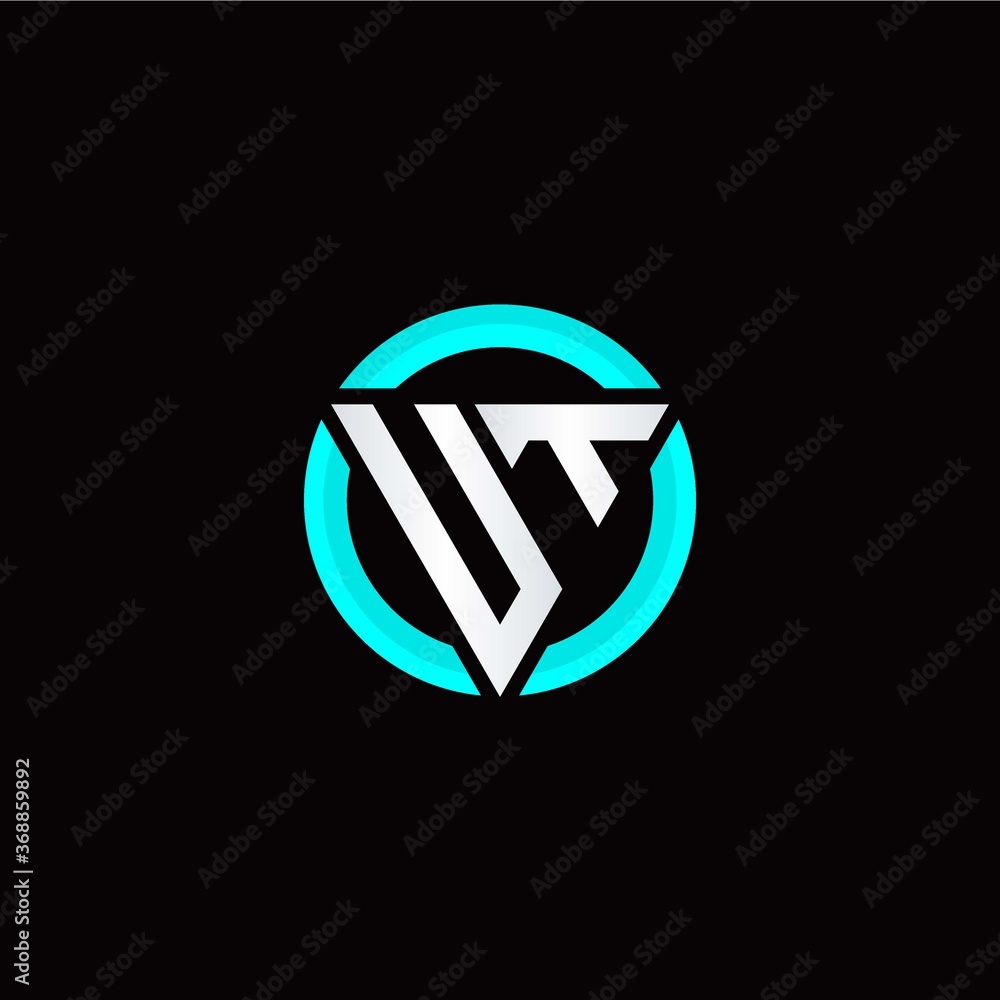 U T initial logo modern triangle with circle U T initial logo modern triangle with circle