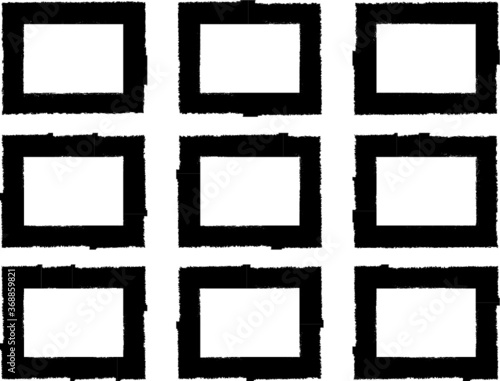 Wallpaper Mural Vector Frames. rectangles for image. distress texture . Grunge Black borders isolated on the background . Dirt effect . geometric shapes for your design Torontodigital.ca