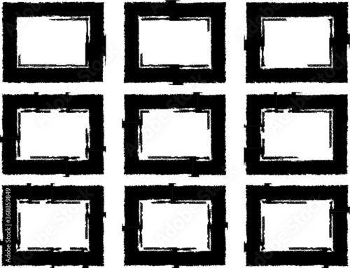 Wallpaper Mural Vector Frames. rectangles for image. distress texture . Grunge Black borders isolated on the background . Dirt effect . geometric shapes for your design Torontodigital.ca