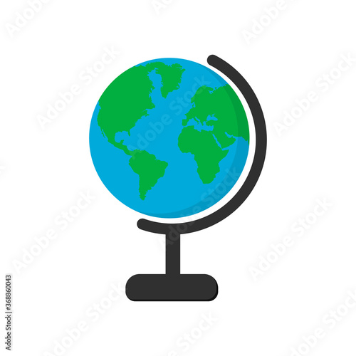 Vector Earth Globe Icon isolated on white background. Vector illustration.
