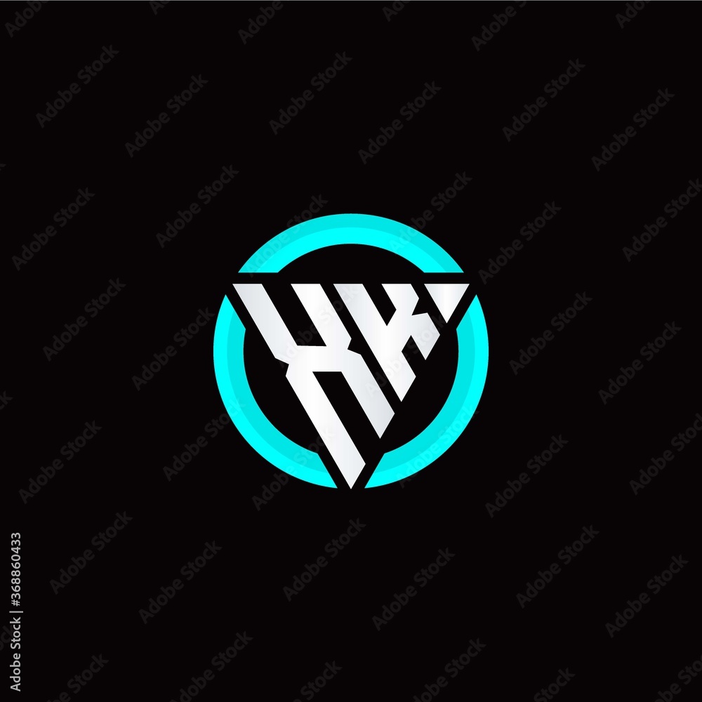 X K initial logo modern triangle with circle X K initial logo modern triangle with circle