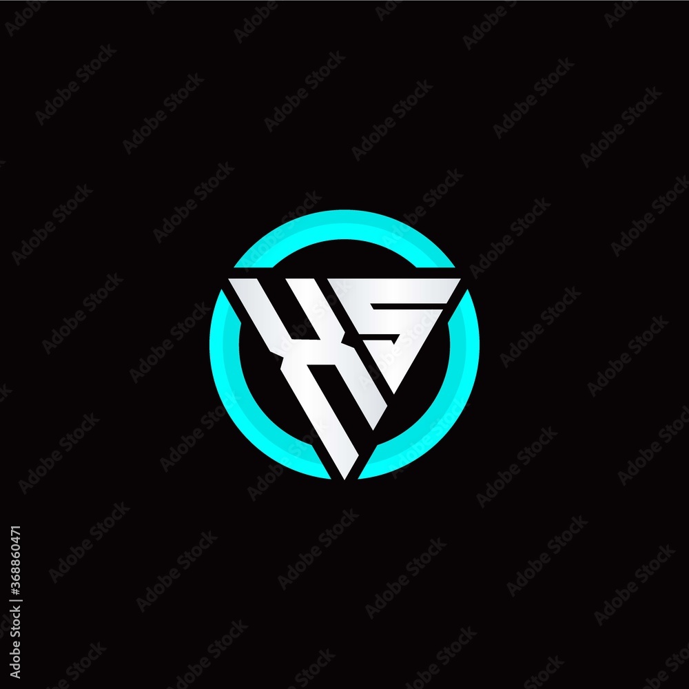 X S initial logo modern triangle with circle X S initial logo modern triangle with circle