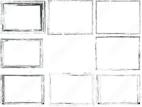 Wallpaper Mural Vector Frames. rectangles for image. distress texture . Grunge Black borders isolated on the background . Dirt effect . geometric shapes for your design Torontodigital.ca
