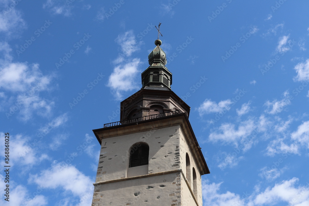 L'église Saint Grat à Conflans vue de l'extérieur, cité médiévale d'Albertville, ville d'Albertville, département Savoie, France